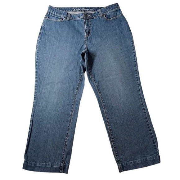 L.L. Bean Denim - LL Bean Jeans Womens 18 Blue Favorite Fit Curvy Mid Rise Straight Stretch Denim